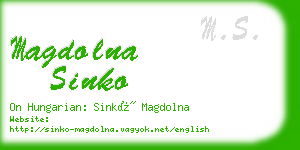 magdolna sinko business card