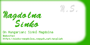 magdolna sinko business card